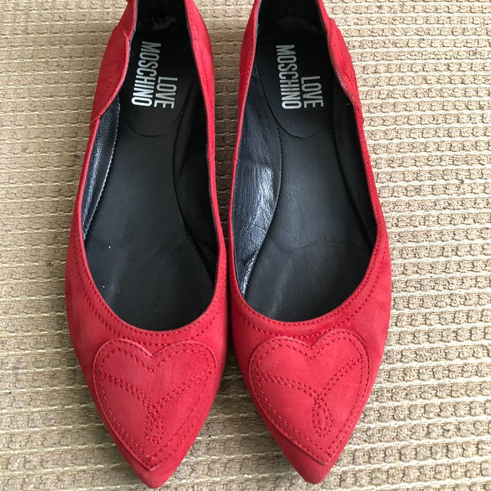 Moschino Women's Red Flats Shoes